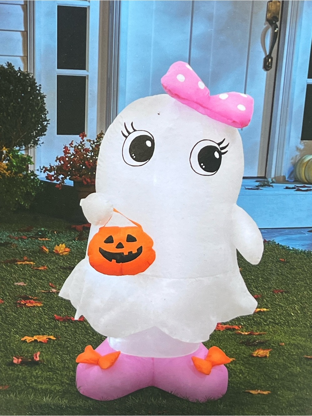 HALLOWEEN GHOST GIRL w/PINK BOW INFLATABLE DECOR